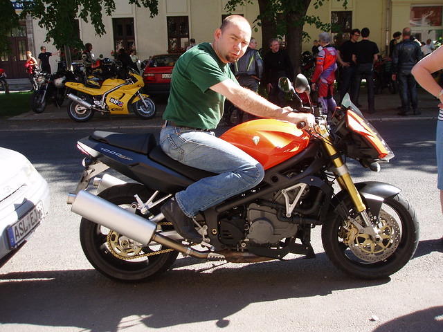 Christoph Baumgartner, Pres of MZ Motorbikes, brought a pair of 1000s for test drives.  Very, very cool of him.  This is as far as I got.