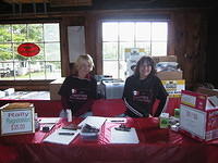 Michelle and Megan at the registration desk.