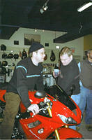 Dave and Andy discussing the finer points of the bike!