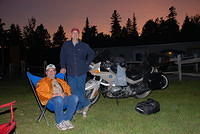 Phil and Nick at chilling out at their campsite