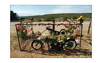 A bikers grave site near Santa Fe, New Mexico